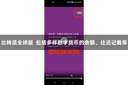 比特派全球版 包括多样数字货币的余额、往还记载等